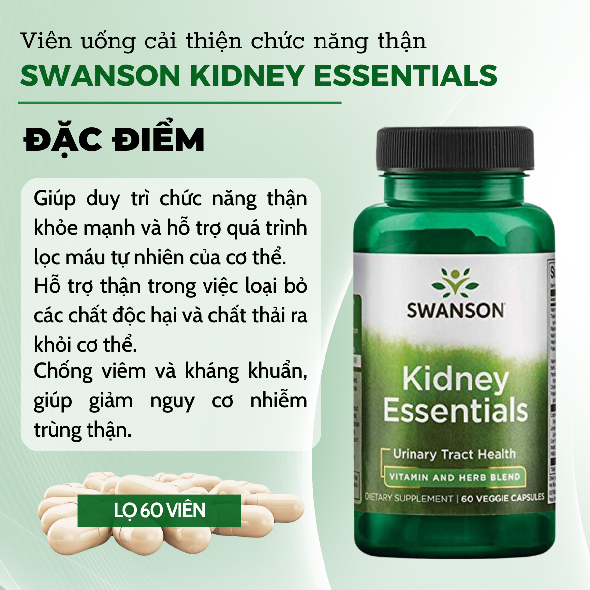 Supports Kidney health, reduces Kidney stones, prevents urinary tract