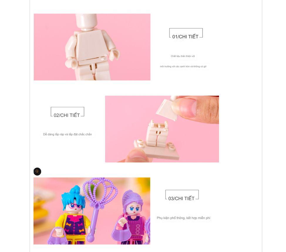 Surprised Girl assembly set of 4 surprise girls Minifigures assembly ...