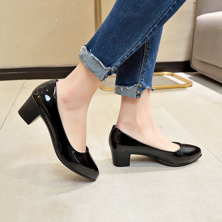 Emily Women's High Heels Office Shoes Basic Plain Style 4cm High Sole ...