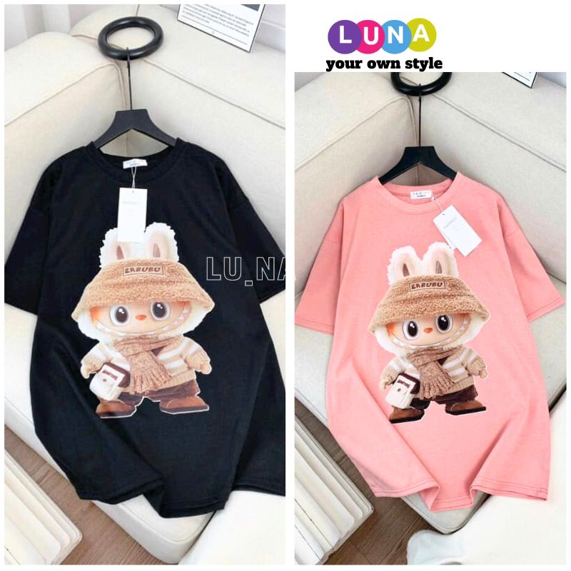 Labubu unisex local brand wide form round neck t-shirt oversize soft ...