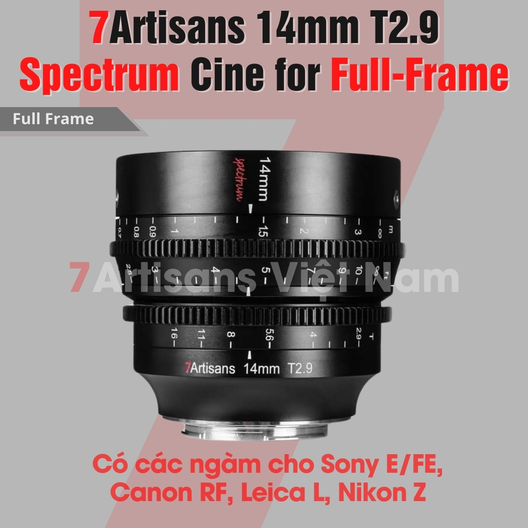 7artisans Spectrum Cinema Lenses for FullFrame 14mm T2.9 for Sony E
