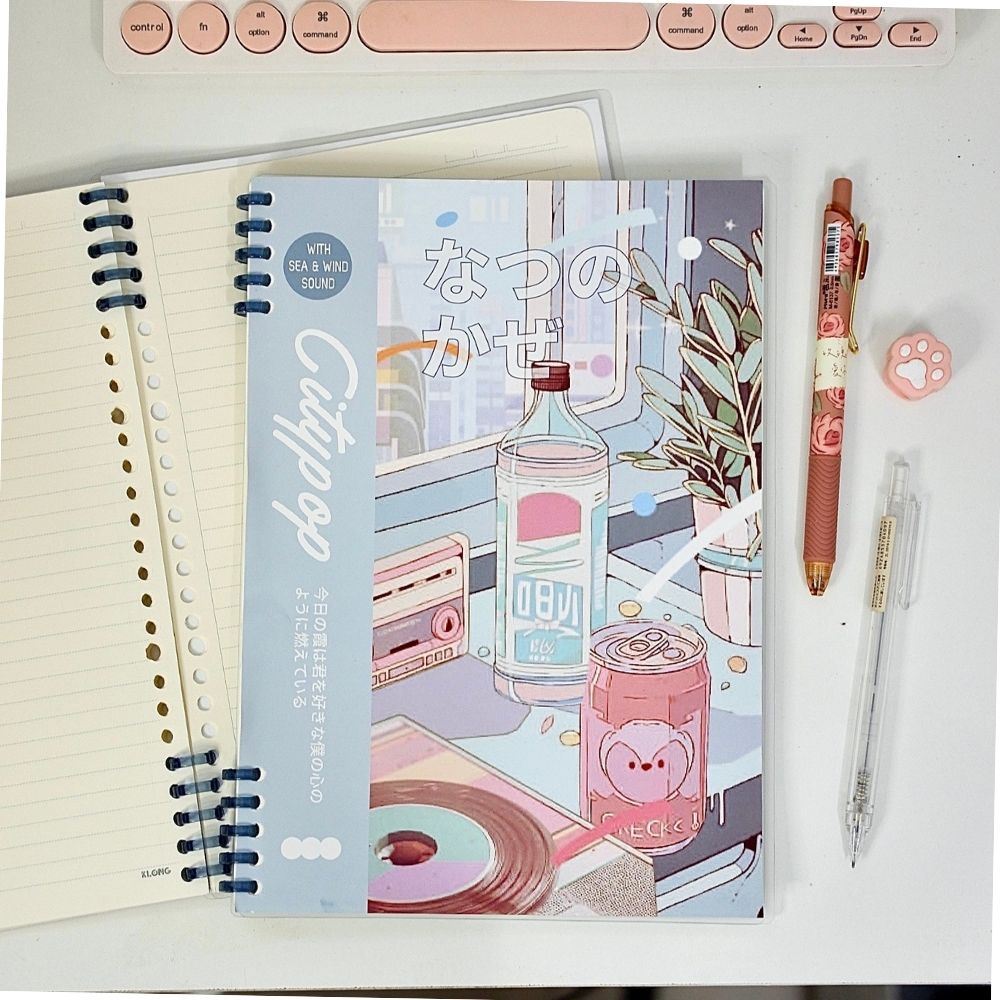 Pastel notebook B5 A5 - 120 pages SHIORI checkered horizontal lines ...