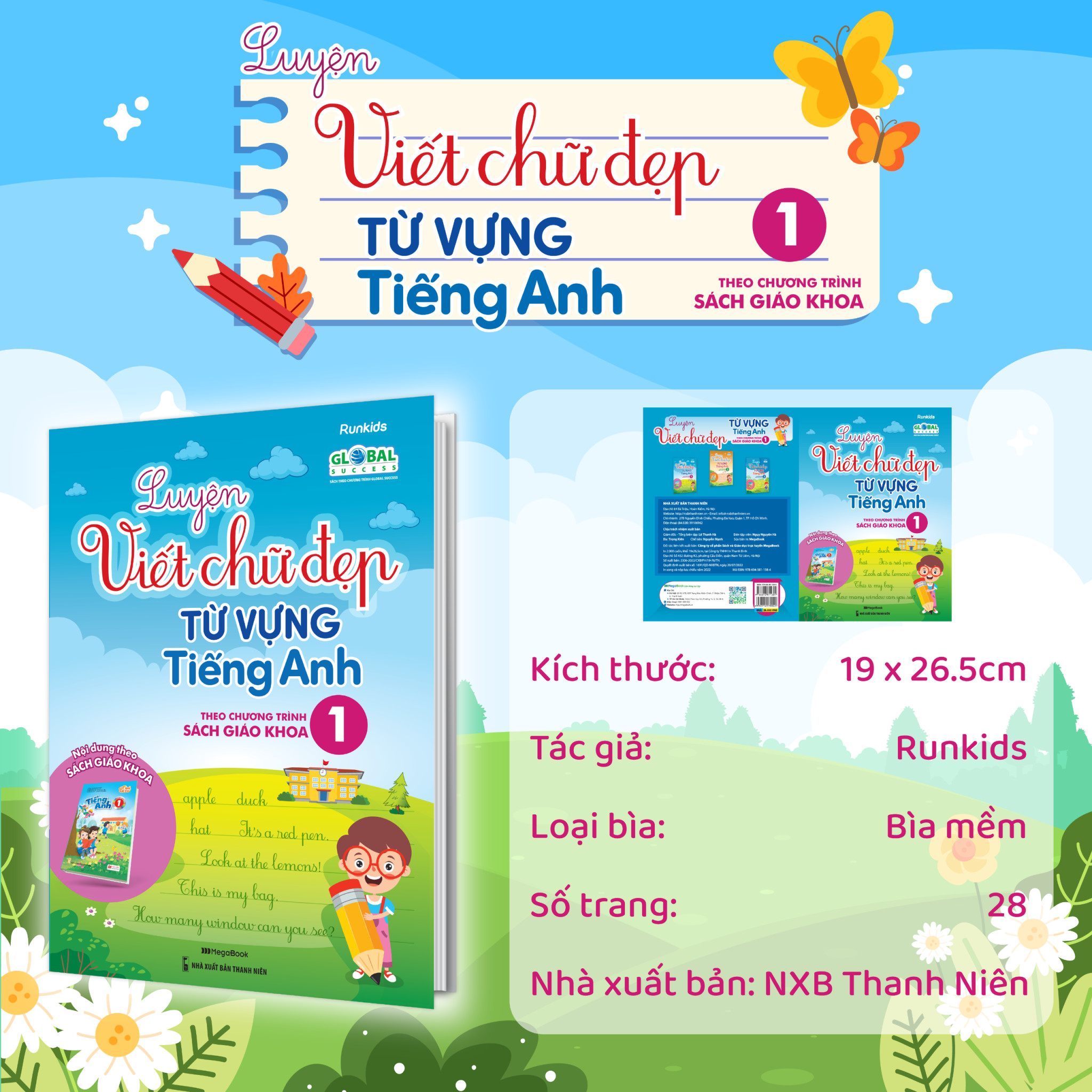 Practice book for writing beautiful handwriting and English vocabulary ...