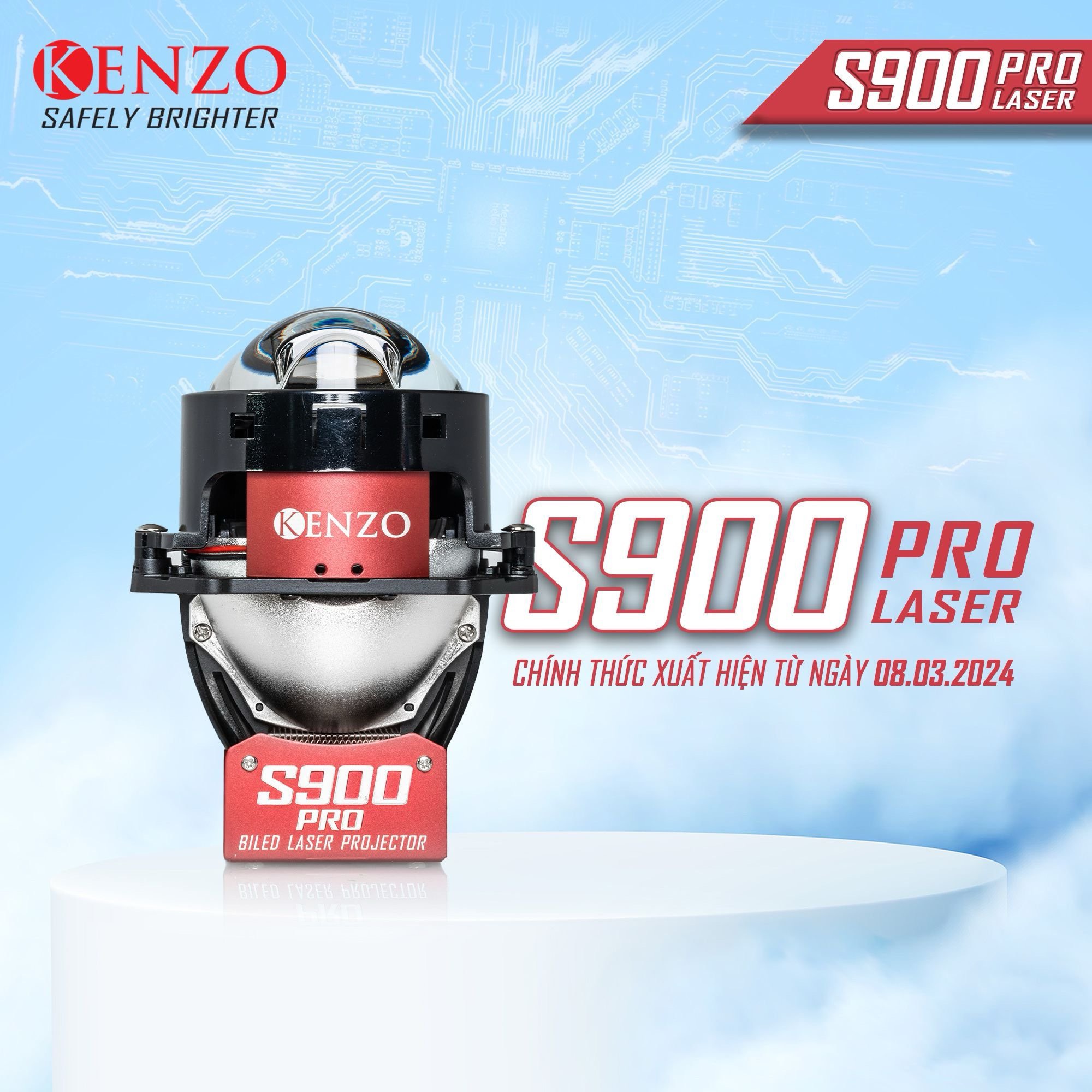 Kenzo S900 Pro Laser Ball Light for Cars and Motorcycles 100W Capacity 3 Layer Heat Dissipation 1200M Projection Shopee Malaysia