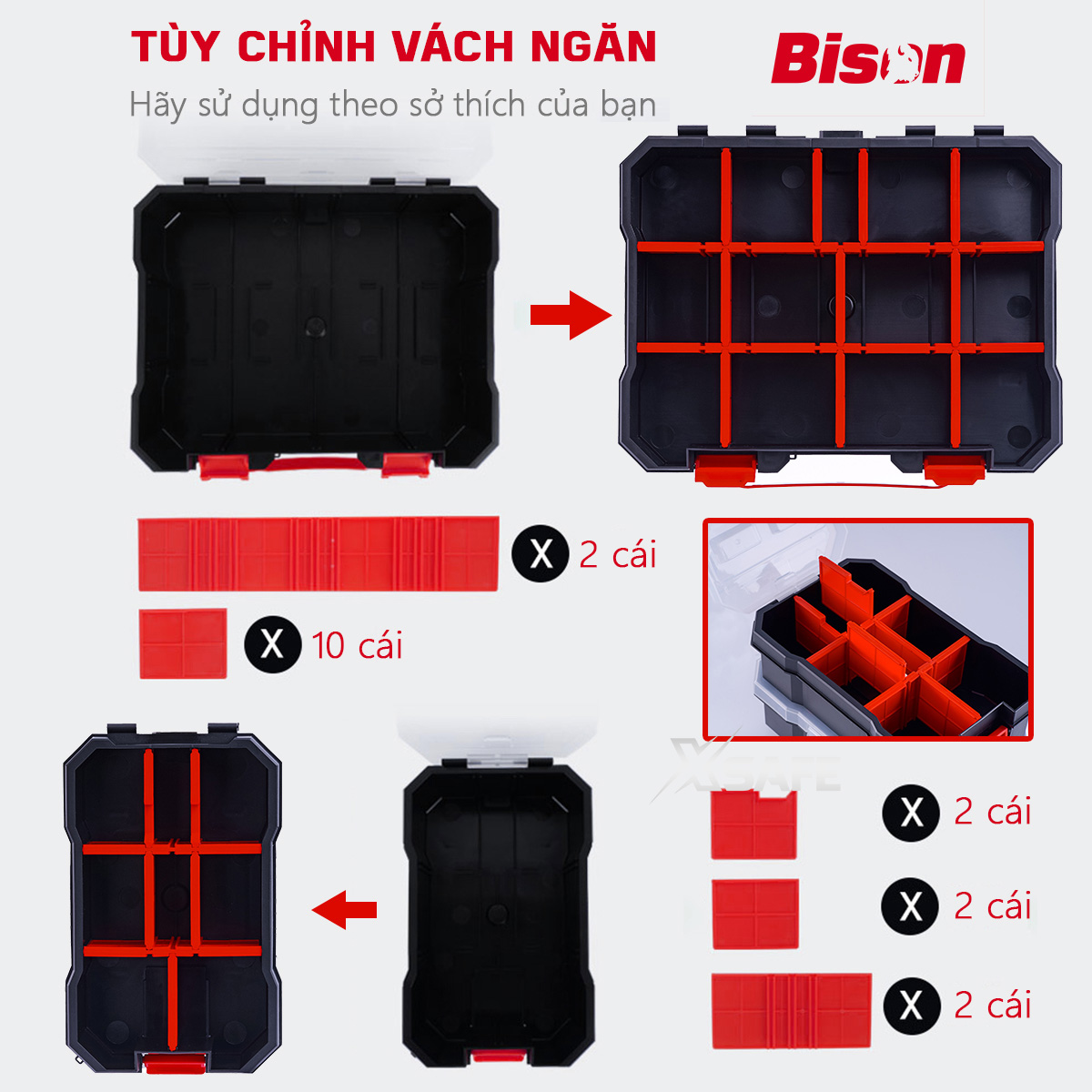 Bison 3-in-1 components box, IP54 waterproof, high-quality plastic ...