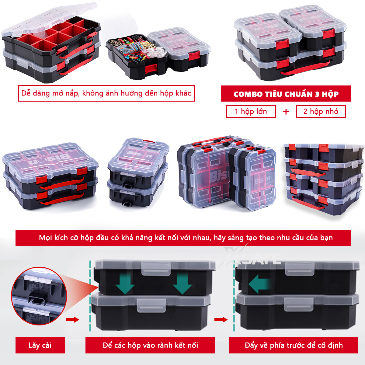 Bison 3-in-1 components box, IP54 waterproof, high-quality plastic ...