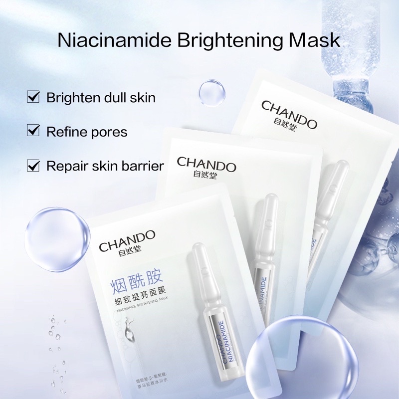 CHANDO Himalaya Skin Whitening Niacinamide Essence Mask Box 5 pieces x ...