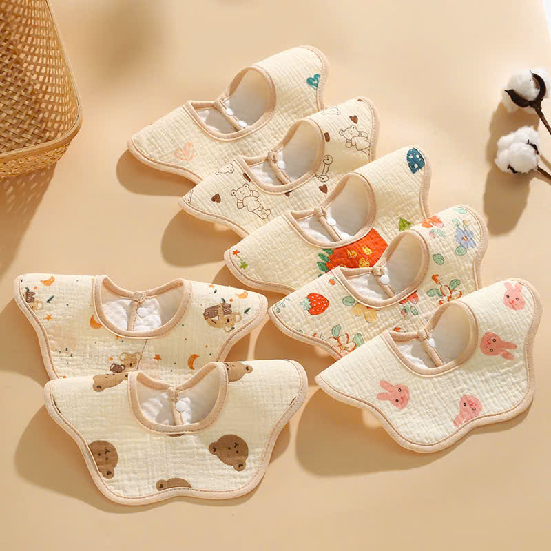 Set of 3 bibs, 5 WATERPROOF bucket bibs, 360 ROTATION baby bibs with ...