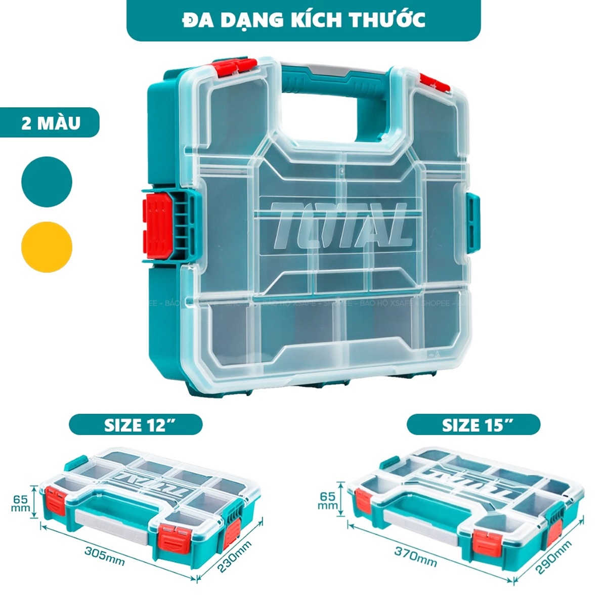 TOTAL 12 inch - 15 inch plastic parts storage box made of PP plastic ...