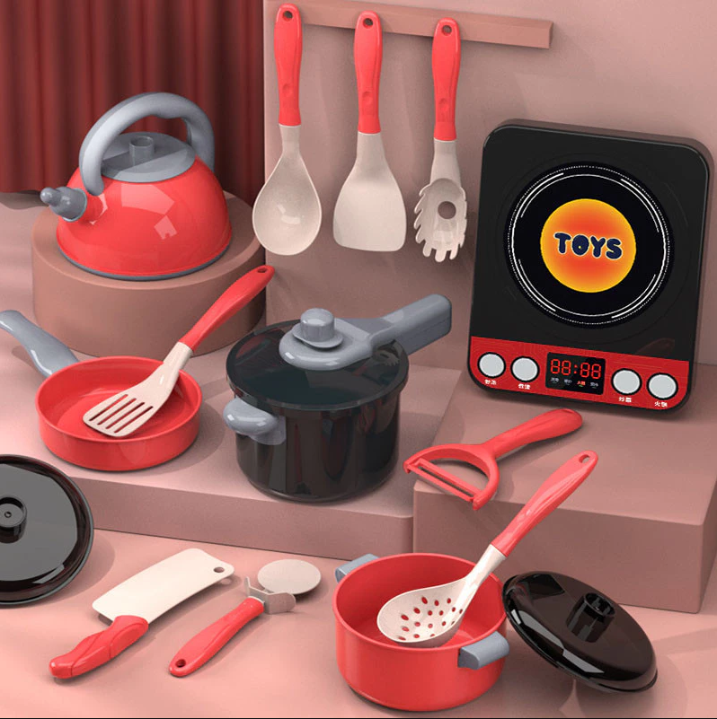 69-piece cooking toy set, with stove and egg steamer, full kitchen ...