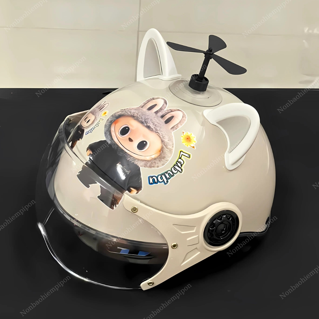 Labubu-shaped helmet for children from 3-9 years old with glasses and ...