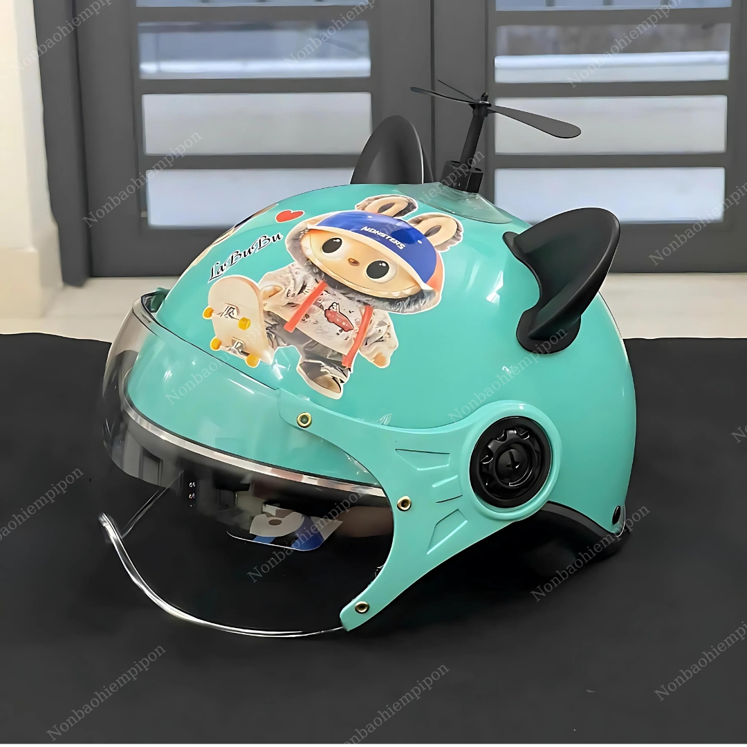 Labubu-shaped helmet for children from 3-9 years old with glasses and ...