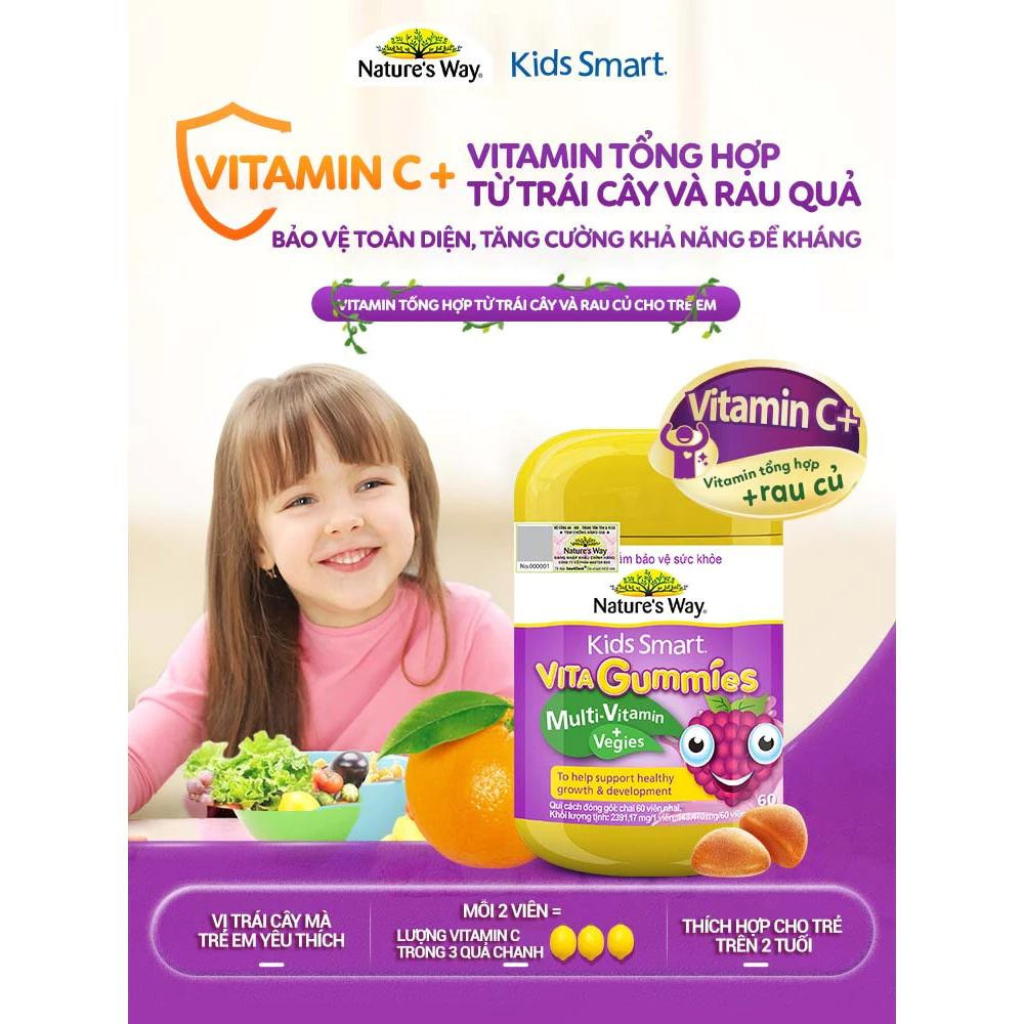 Live] Nature's Way Kids Smart Vita Gummies MultiVitamin+Vegies