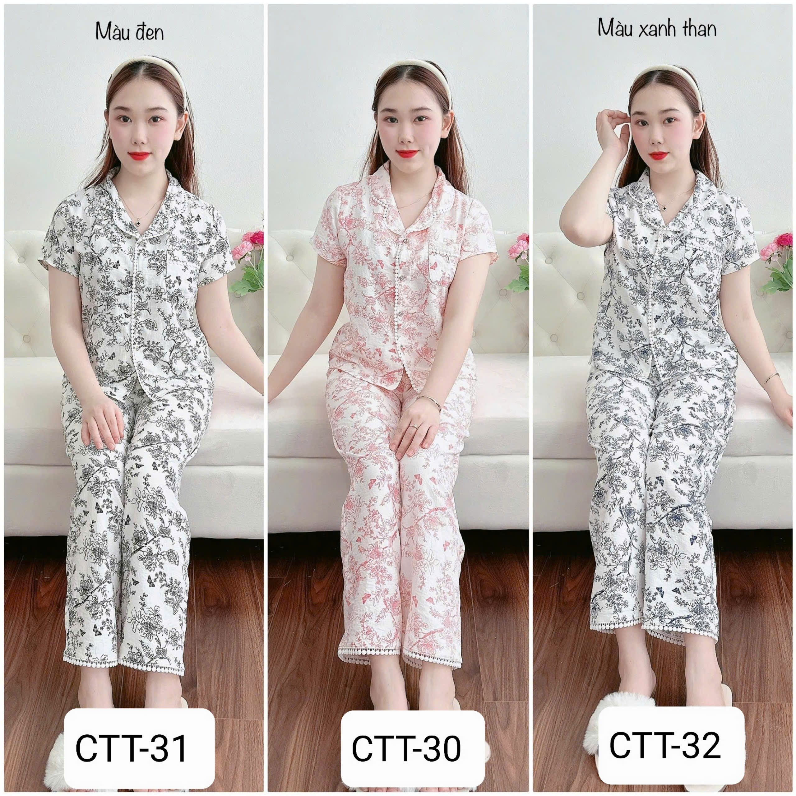 (Bunnysky) Women's pajamas, autumn-winter set, set designed in soft ...
