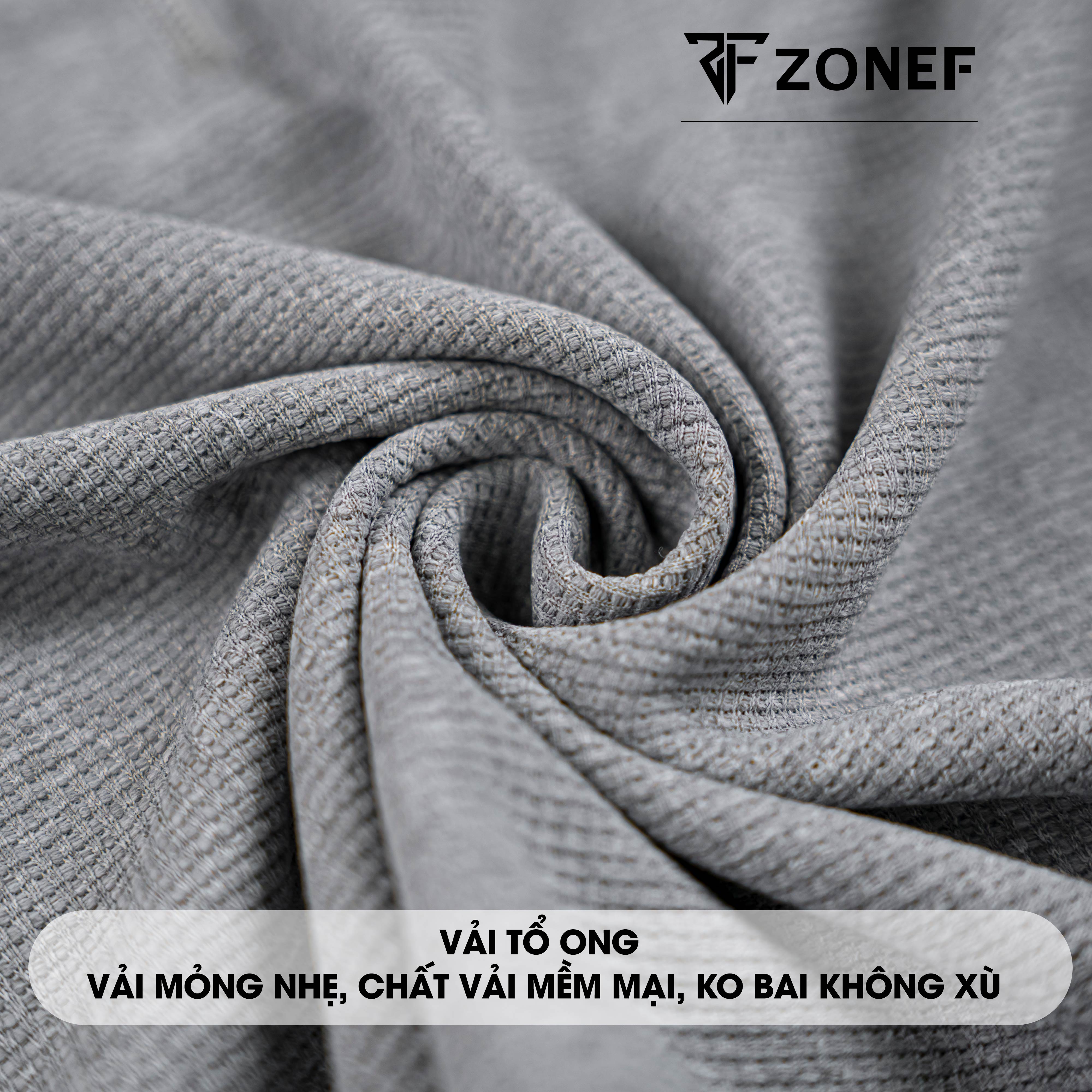 Zonef CLUB Men's Long-Sleeved Basic Zip T-shirt, Honeycomb Cotton ...