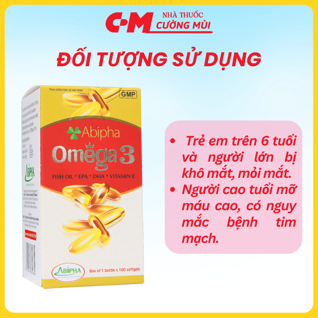 Omega 3 Abipha 100 Tablets has fish oil essence, vitamin E, vitamin
