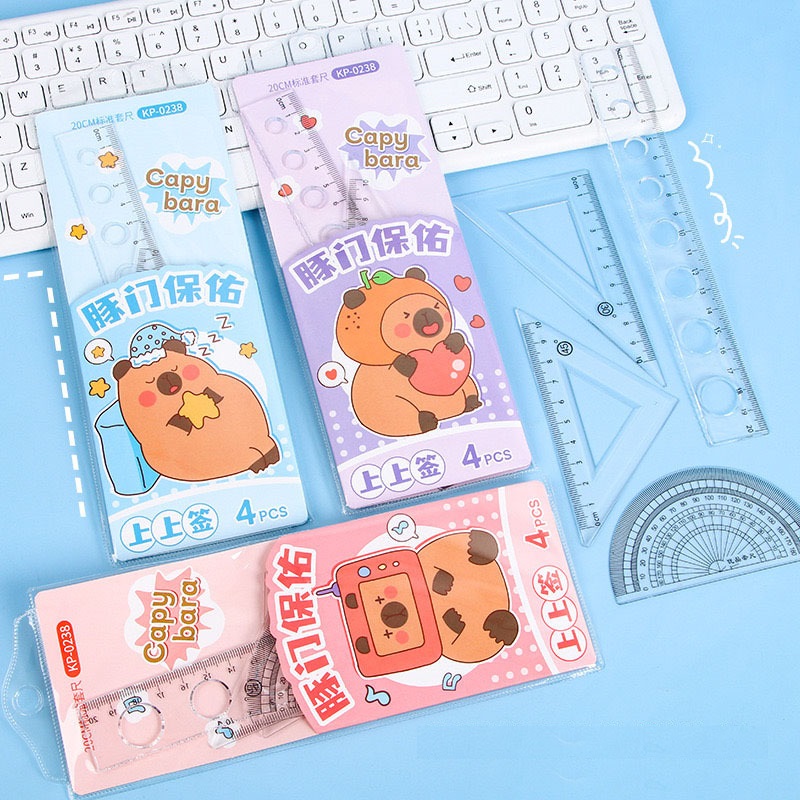 Ruler set, Ruler - Eke 3D Capybara with many lovely patterns | Shopee ...