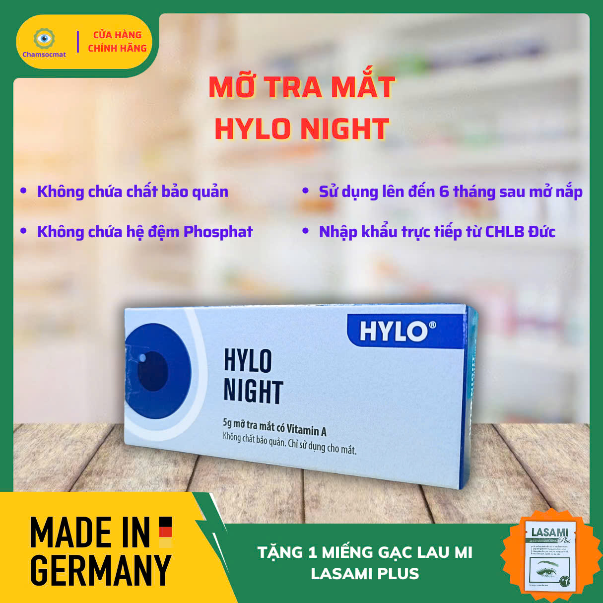 HYLO NIGHT Eye Ointment Contains Vitamin A Genuinely Imported From ...
