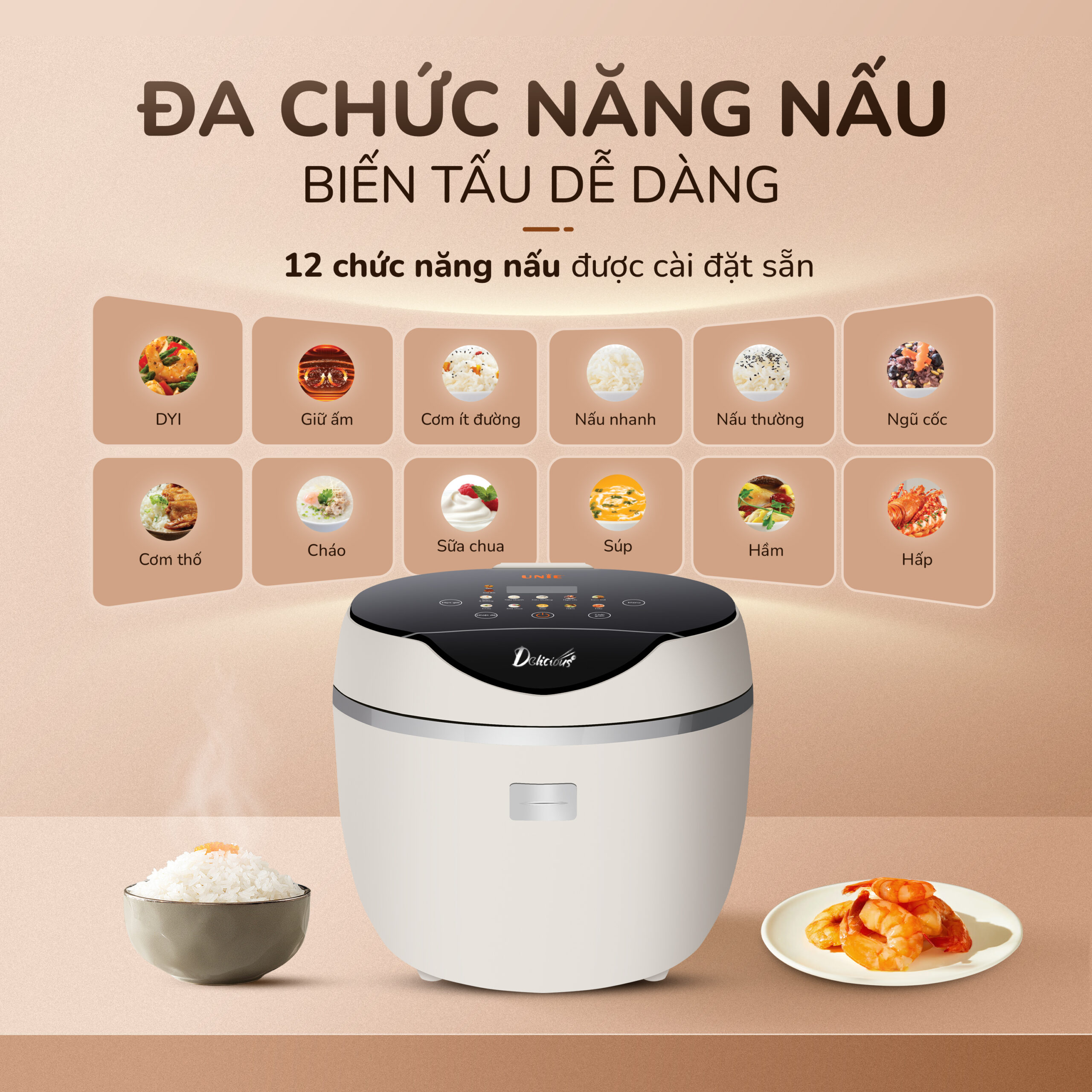 Unie URC612 electronic rice cooker, reduces sugar, 304 stainless steel ...