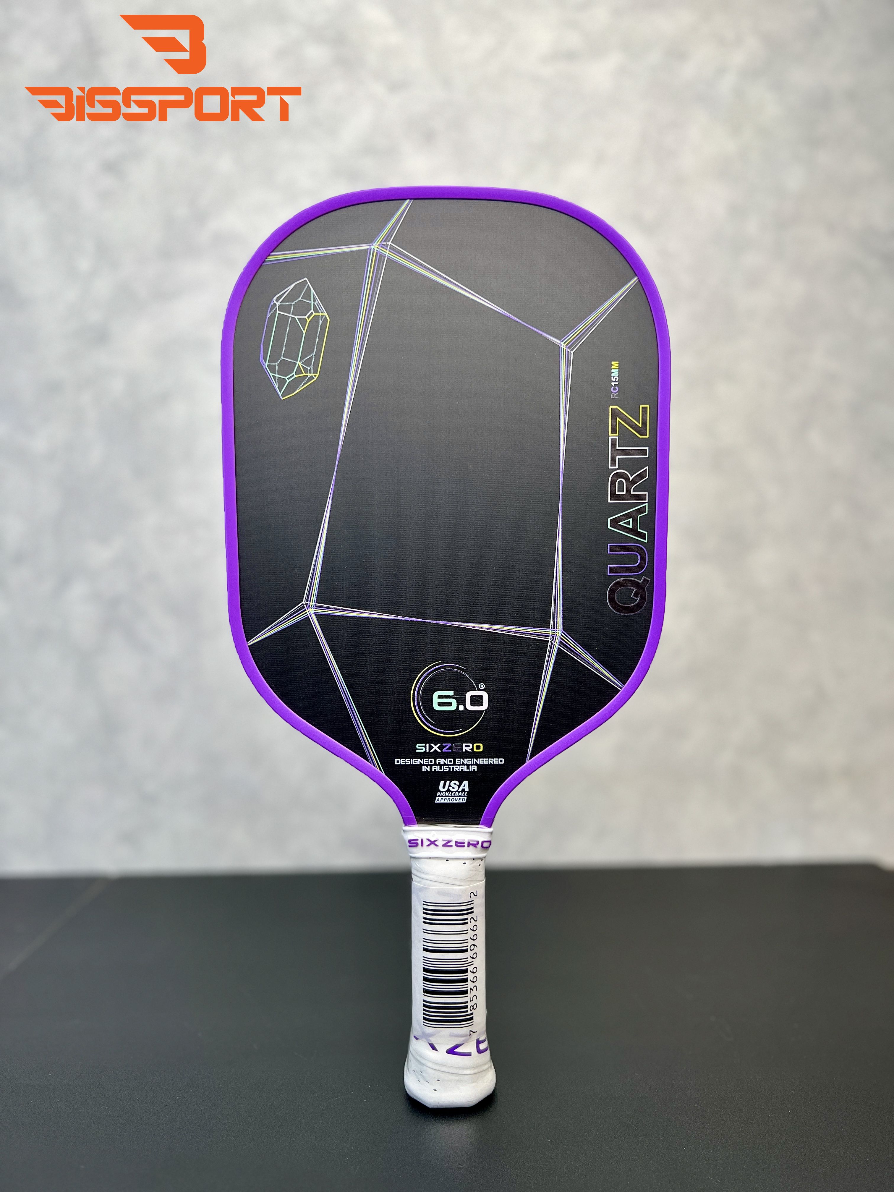 Genuine Six Zero Quartz Pickleball Racket Black with Purple Edge ...