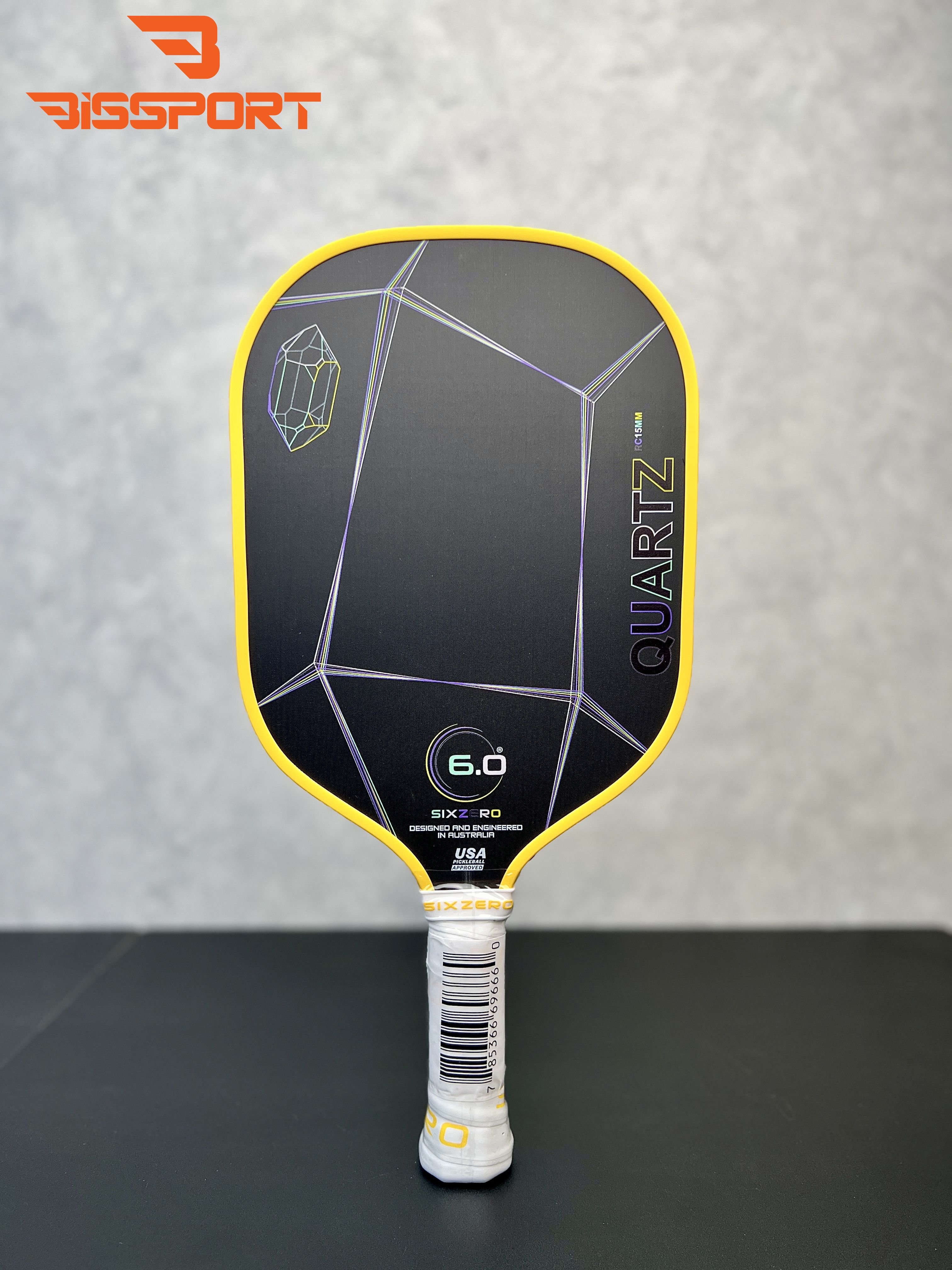 Genuine Six Zero Quartz Pickleball Racket Black with Gold Border ...