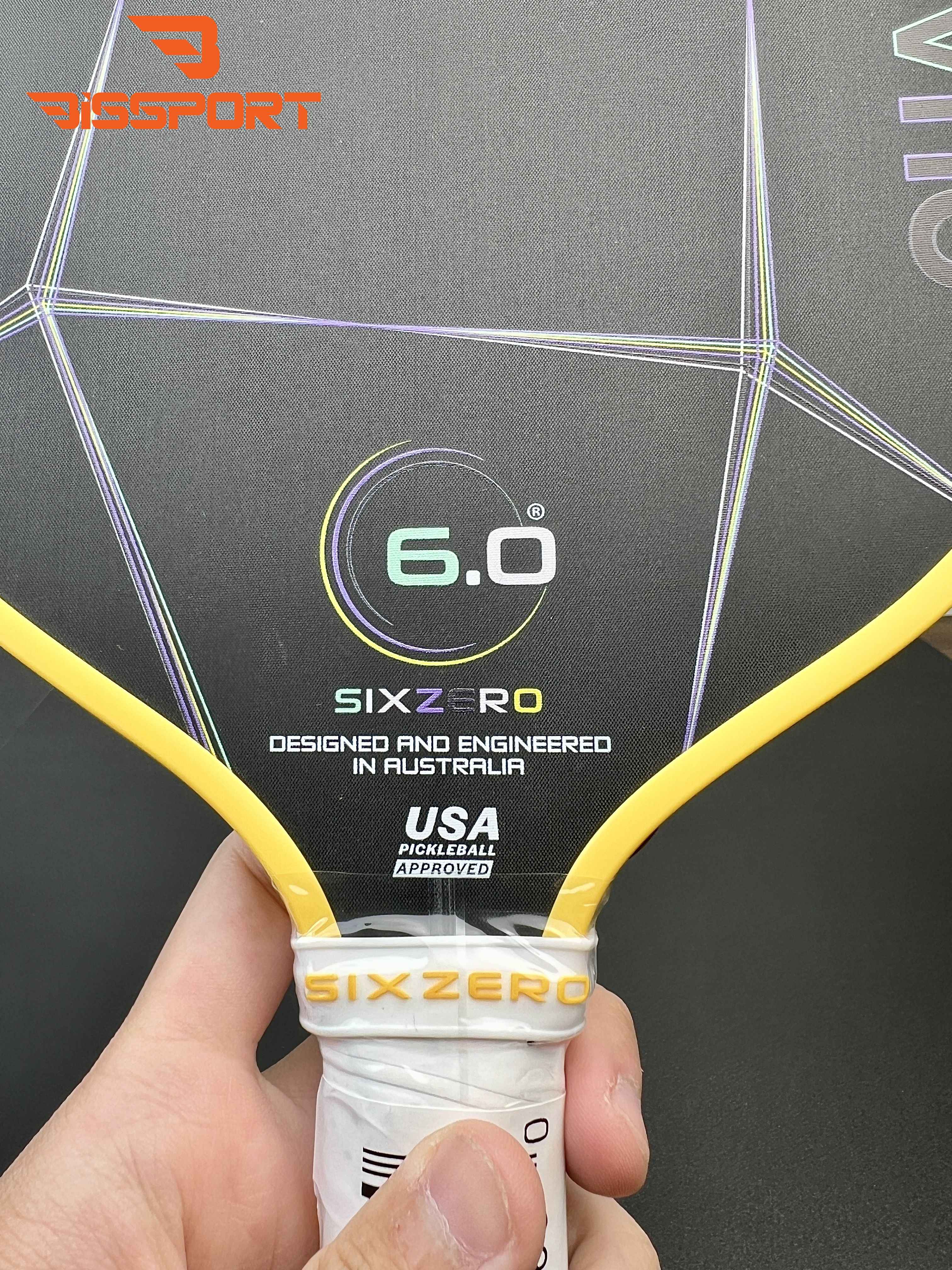 Genuine Six Zero Quartz Pickleball Racket Black with Gold Border ...