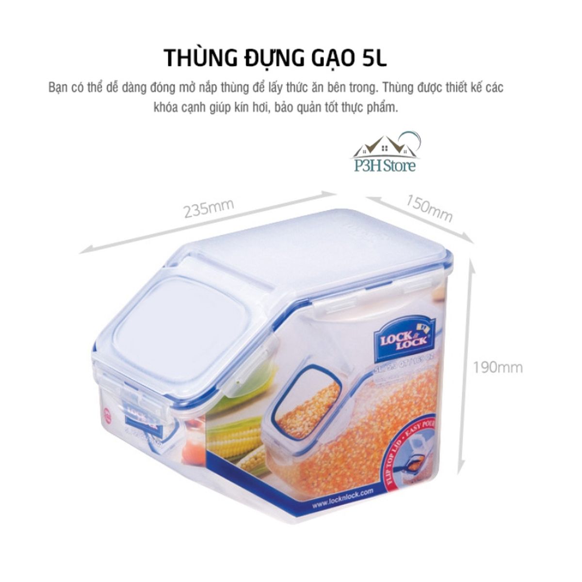 Lock&Lock Special rice container 5L HPL700, 10Kg HPL510 and Inochi ...