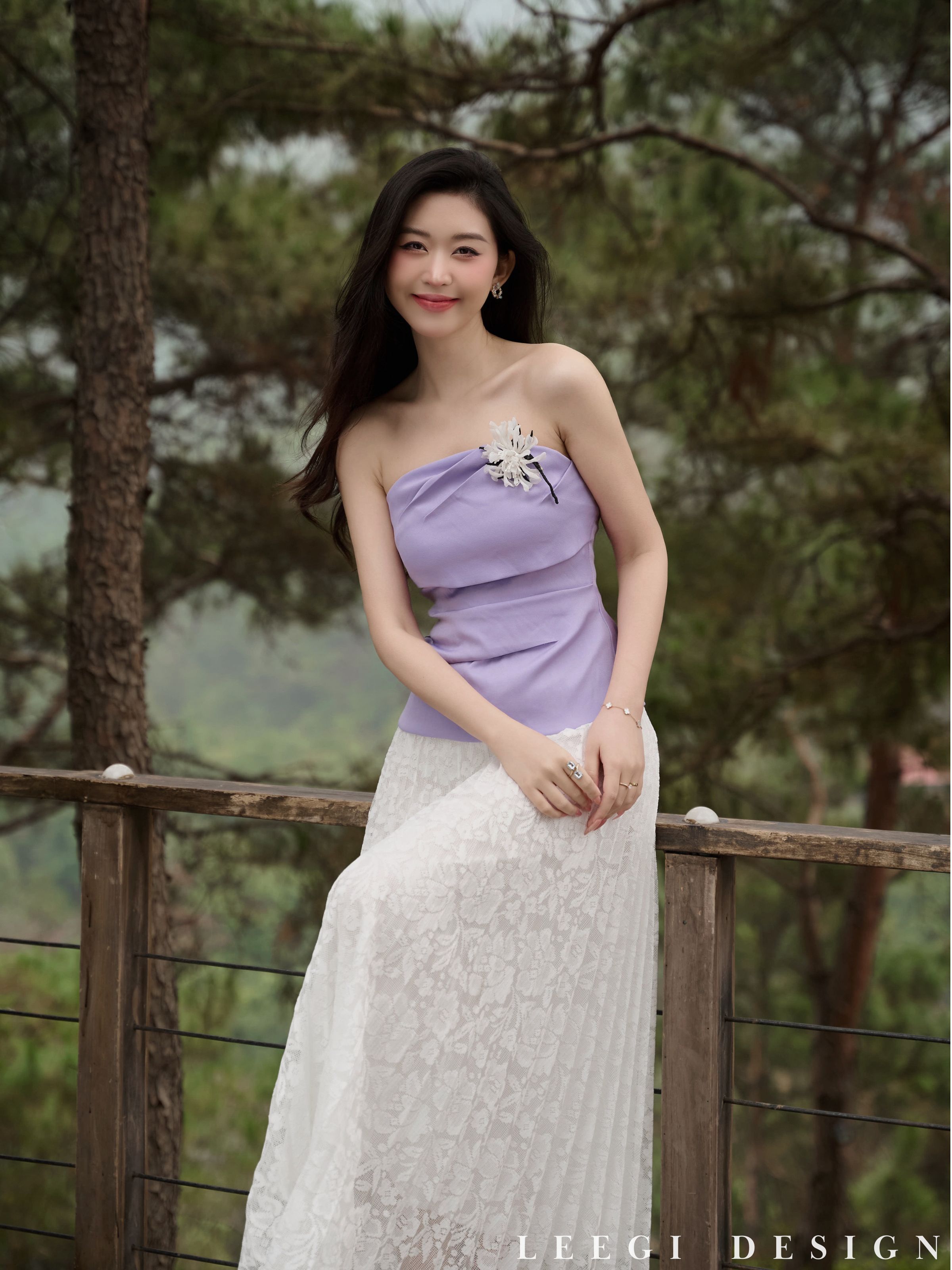 Leegi Design bra and long pleated skirt Set (Flowers included) - AV842 ...