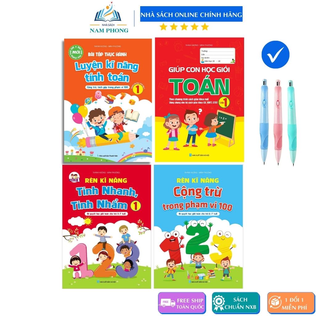 Book - Set of 4 Notebooks to Help Children Learn Math Well Grade 1 ...