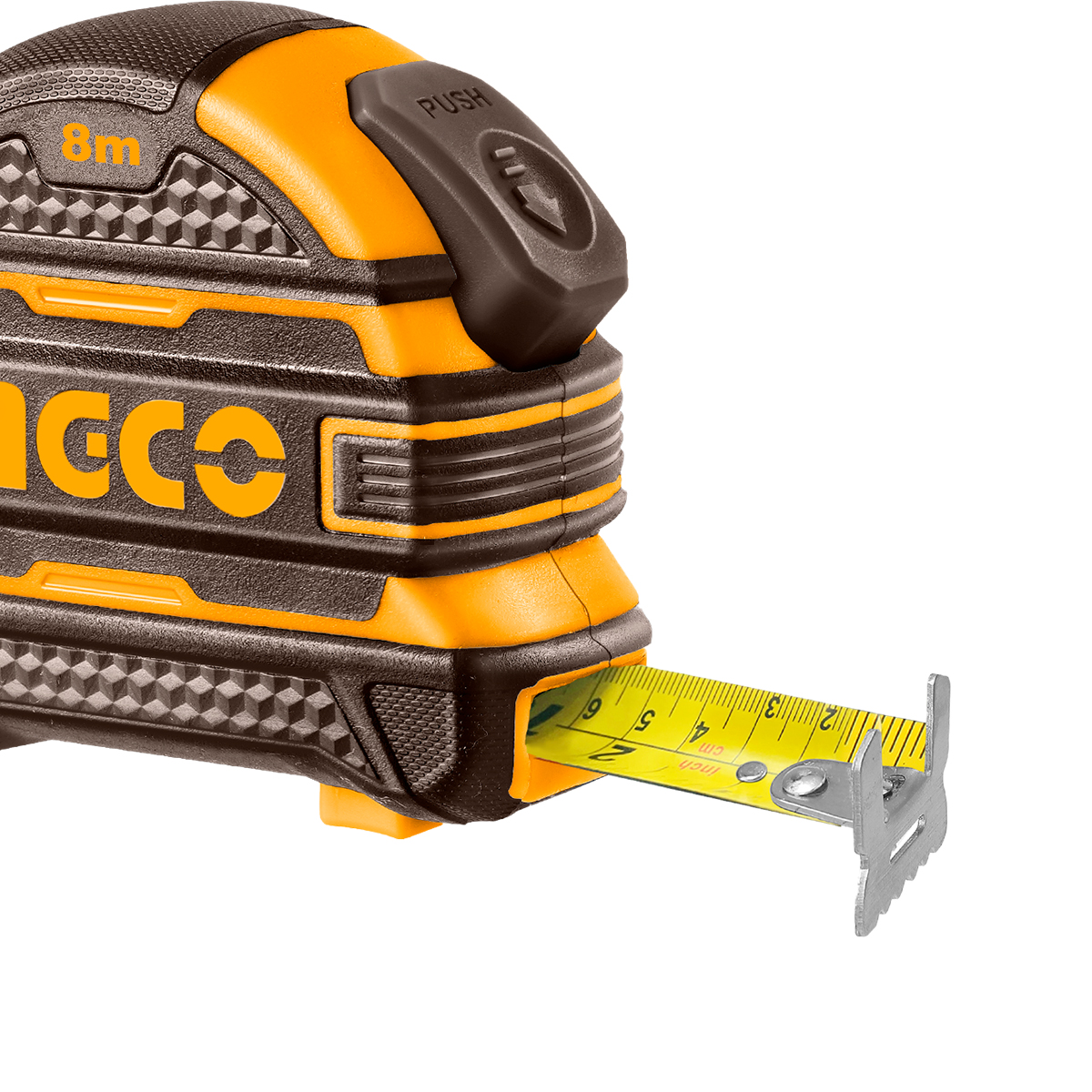 INGCO HSMT08316 yellow-based steel scissors ruler, 3mx16mm round ruler ...
