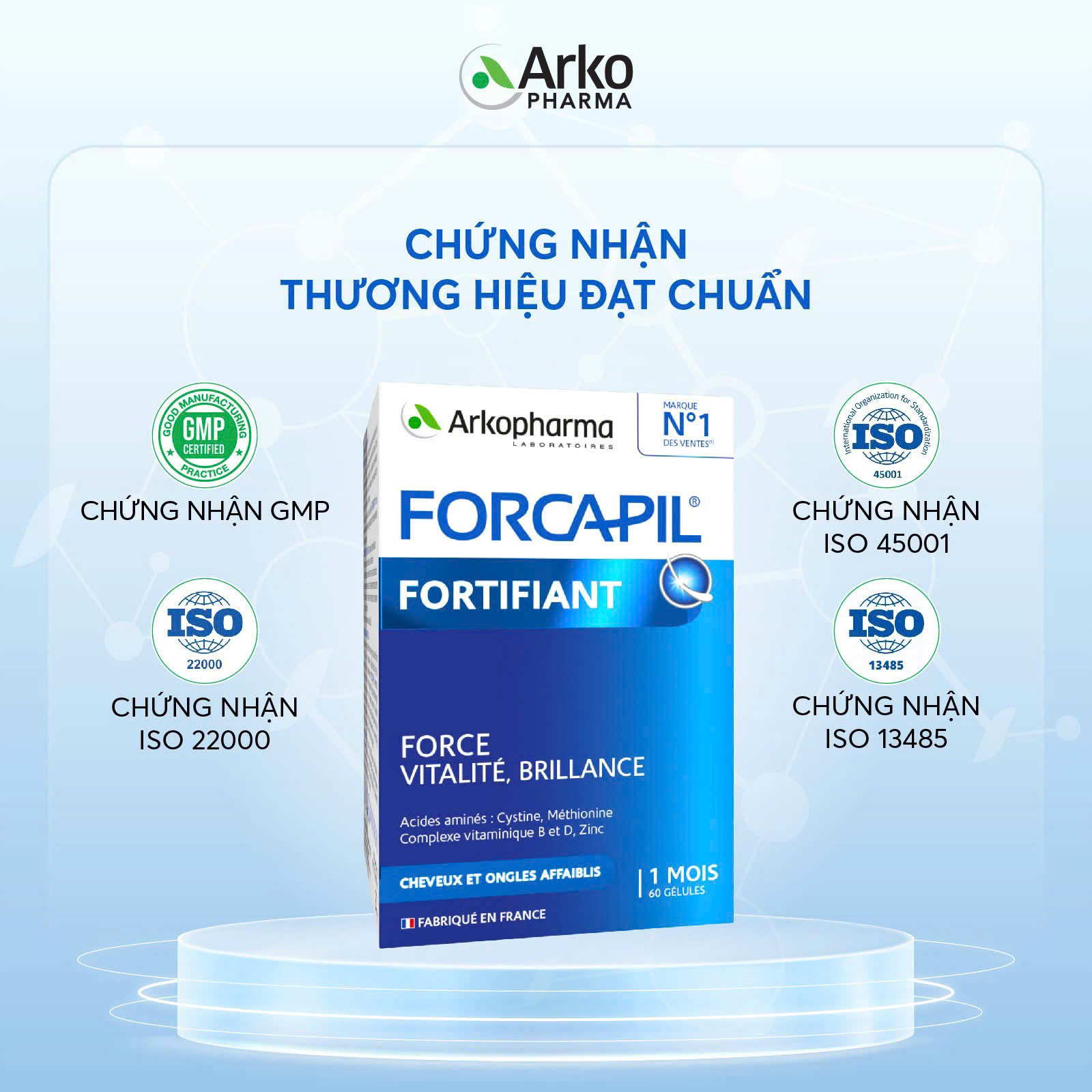 FORCAPIL FORTIFIIANT Arkopharma - Healthy Hair and Nail Support Pills ...