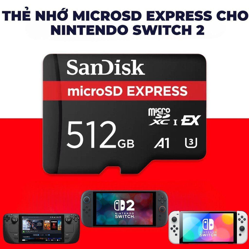 Sandisk Micro Express Memory Card 512GB/ 256GB/ 128GB for Nintendo ...