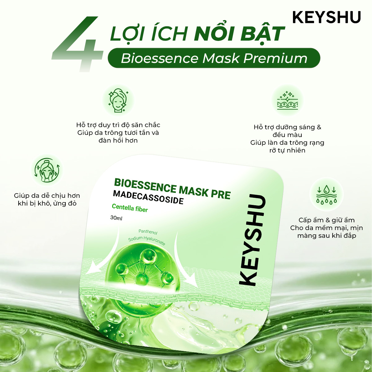 1 Piece Bioessence Mask Premium KEYSHU Moisturizing, Softening ...