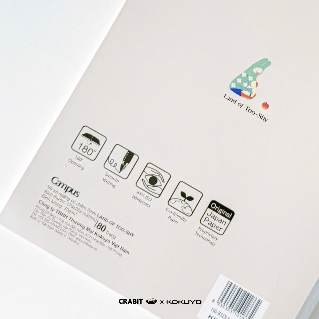 Dotted horizontal notebook B5 A5 80 pages Crabit x Kokuyo Campus Land ...