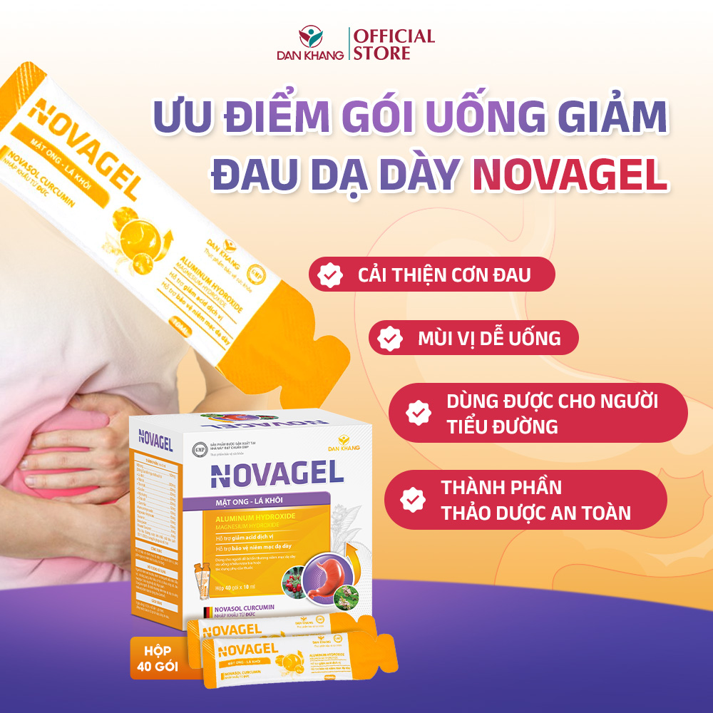 Novagel Dan Khang turmeric honey solution package to relieve stomach ...