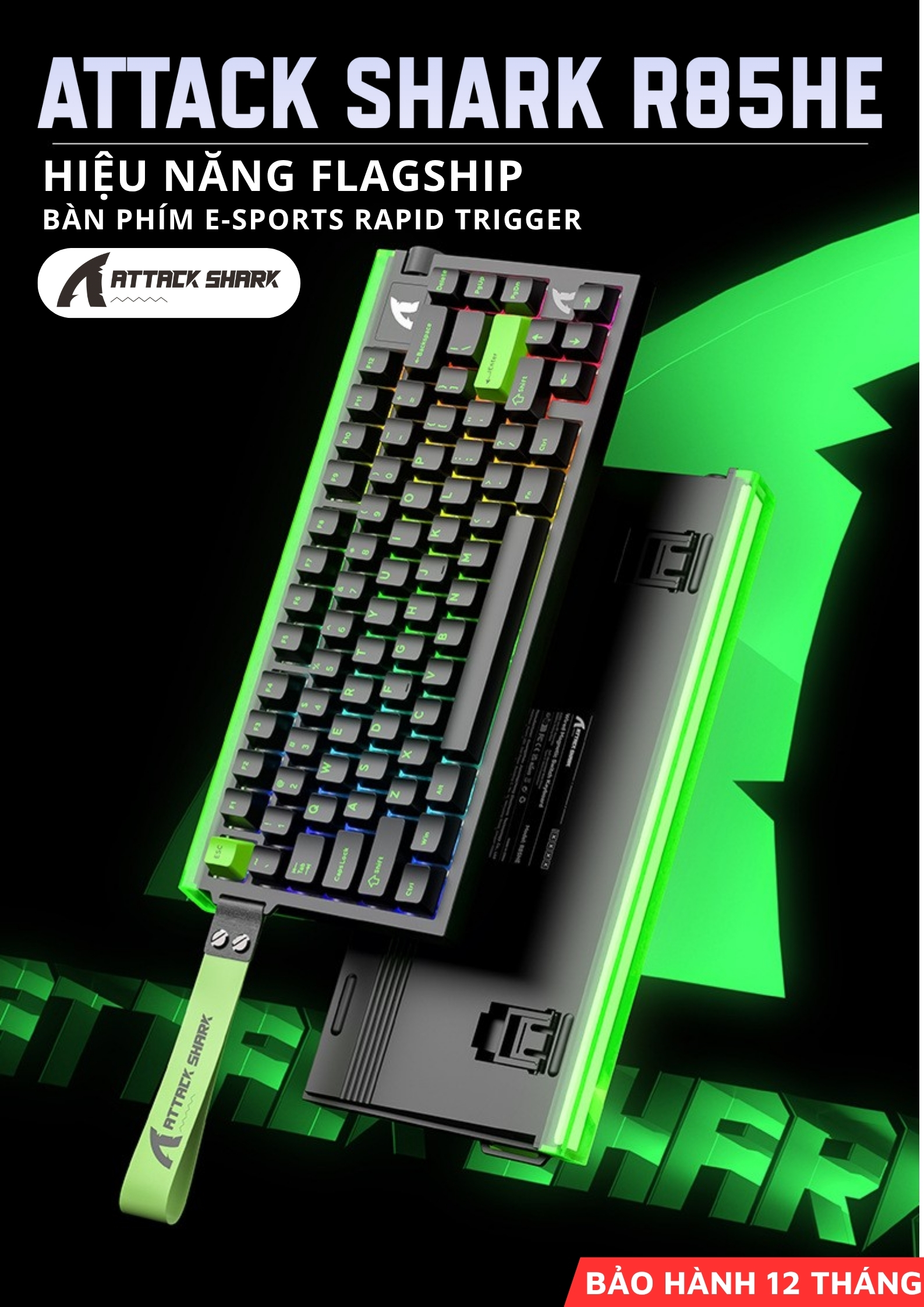 Attack Shark R85HE Magnetic Mechanical Keyboard - 8KHz Scan, RGB Neon ...
