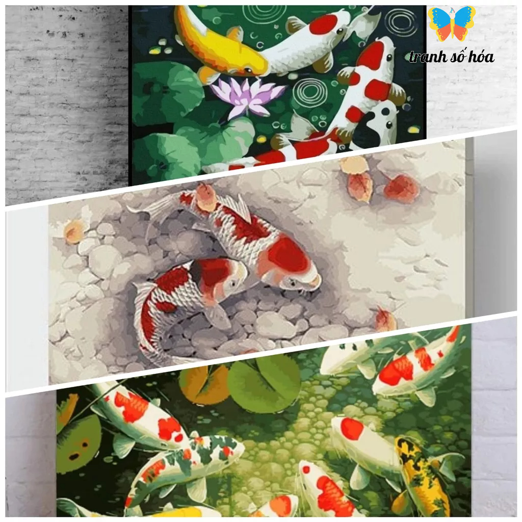 Coloring by numbers 40cm x 50cm of Fish, Nine Fishes Converging, Nine ...