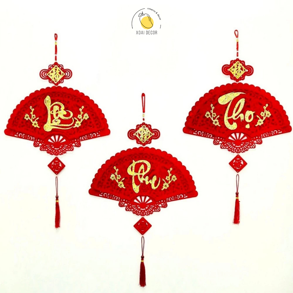 Khanh Fan Khanh Square Fan - Red Velvet Lien - Fan-Shaped Door Hanger ...