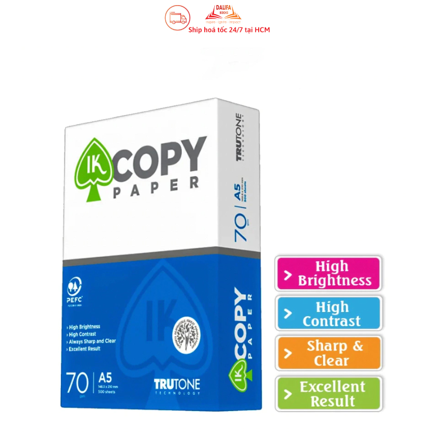 Ream Paper A5 70 gsm IK Copy (500 Sheets) Imported Indonesia High