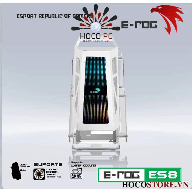 Erog ES8 White Panel LED ARGB Case - With Mouse Jedel LED - HOCO PC ...
