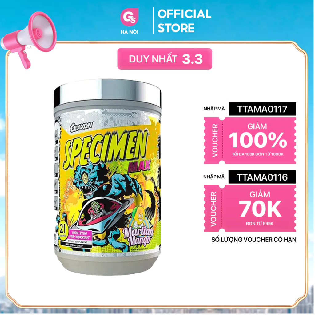 Glaxon Specimen MAX HighStim PreWorkout Powder, (21 Servings
