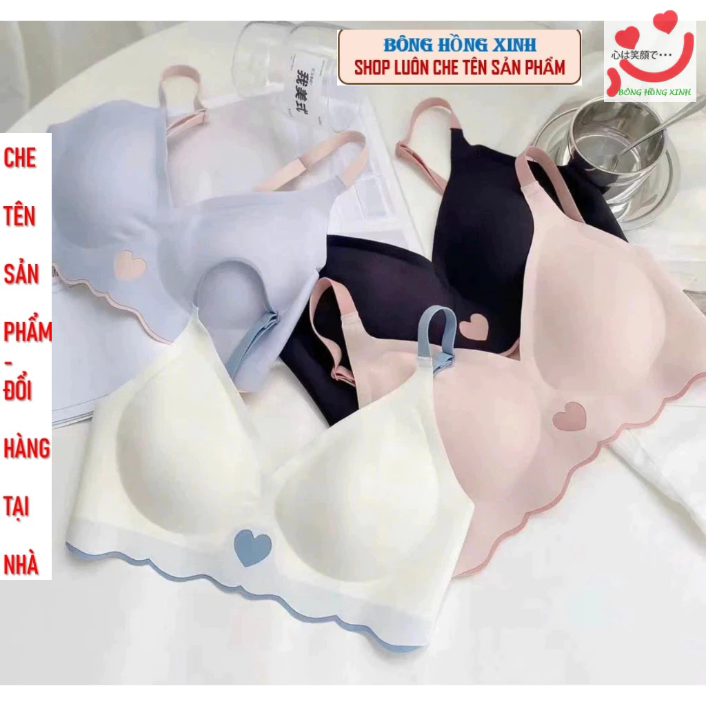 Heart-shaped cold latex bra with thin padding, no marks, no visible ...