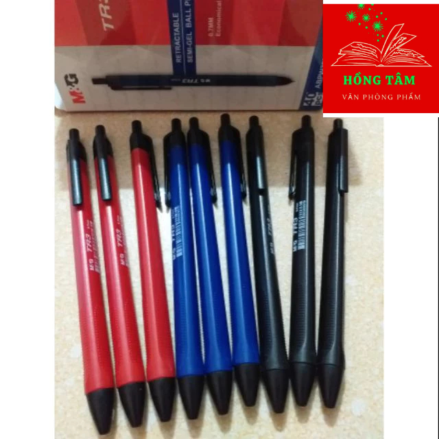 Box of 40 triangular TR3 oil ballpoint pens (blue, black, red) | Shopee ...