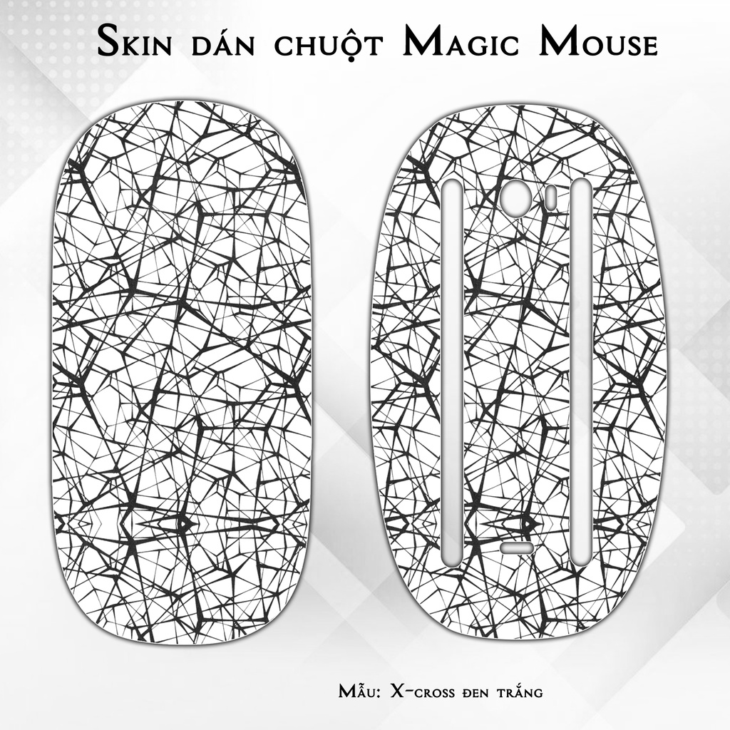 Magic Mouse 1 / 2 X cross black and white Mouse sticker Skin | Film 3M ...