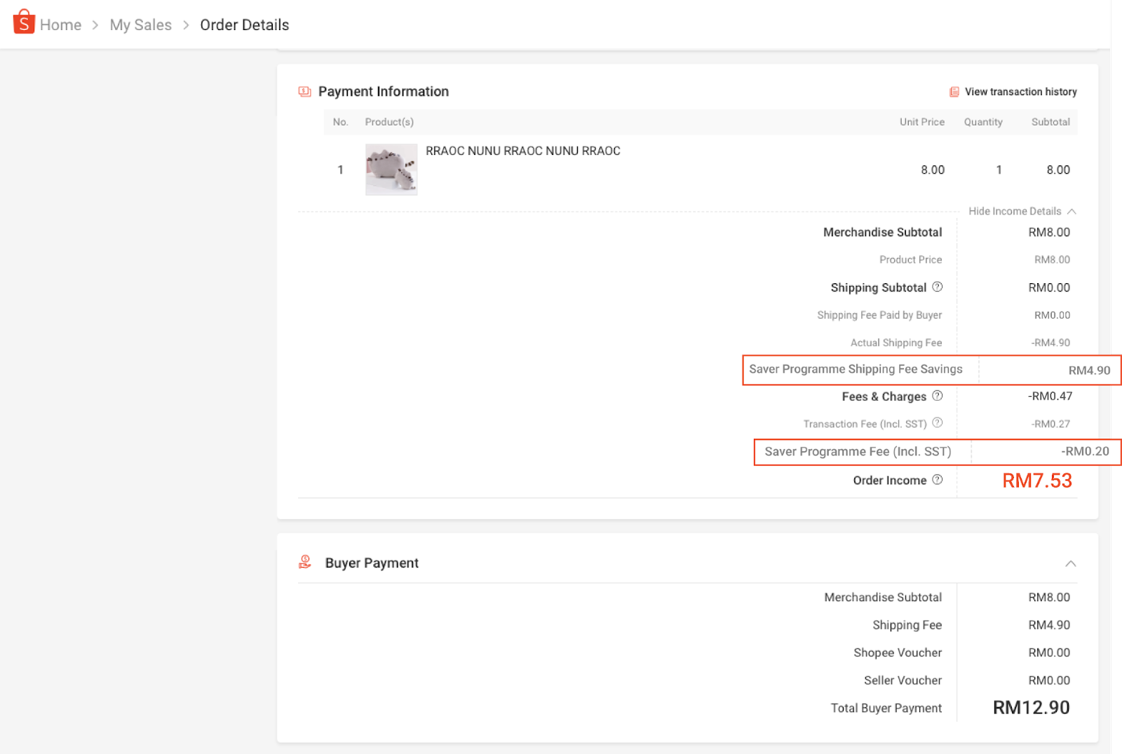 Seller Shipping Fee Saver Programme.