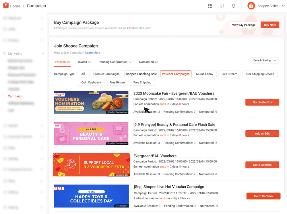 Voucher Campaign nomination | MY Seller Education [Shopee]