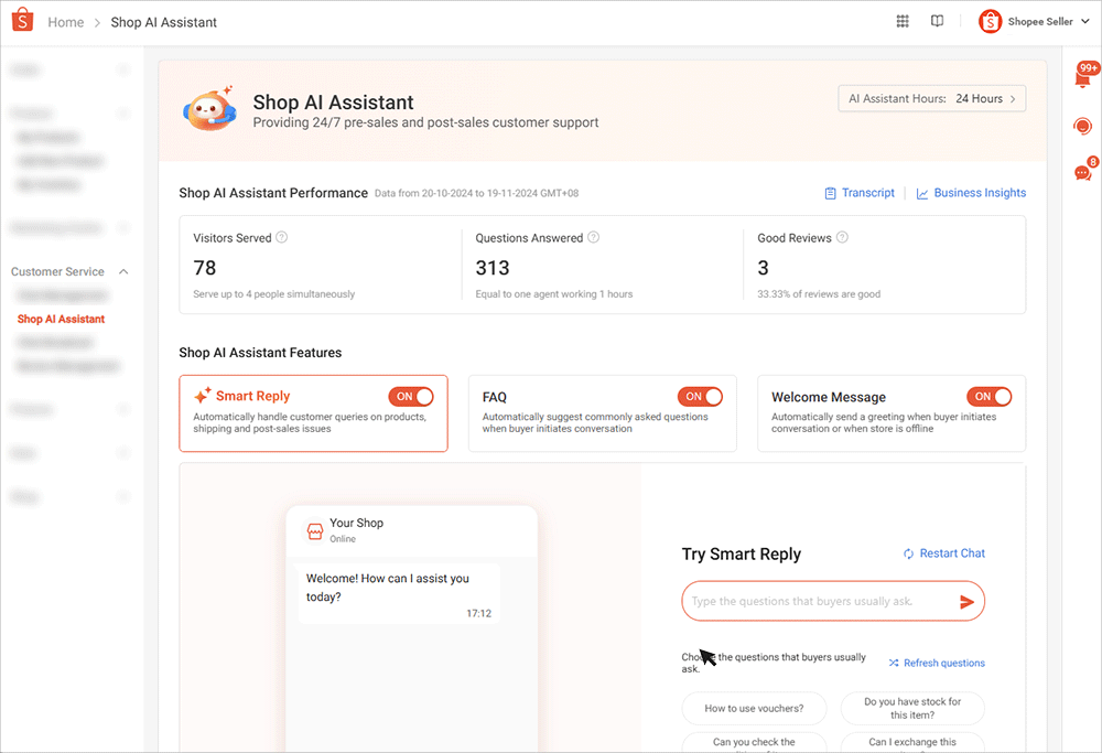 What is Shop AI Assistant | MY Seller Education [Shopee]