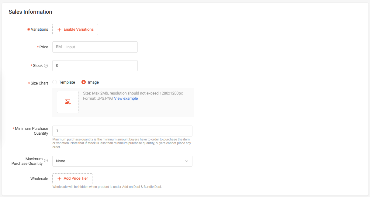 Mandatory Size Chart for Fashion Listings | Shopee MY Seller Education Hub