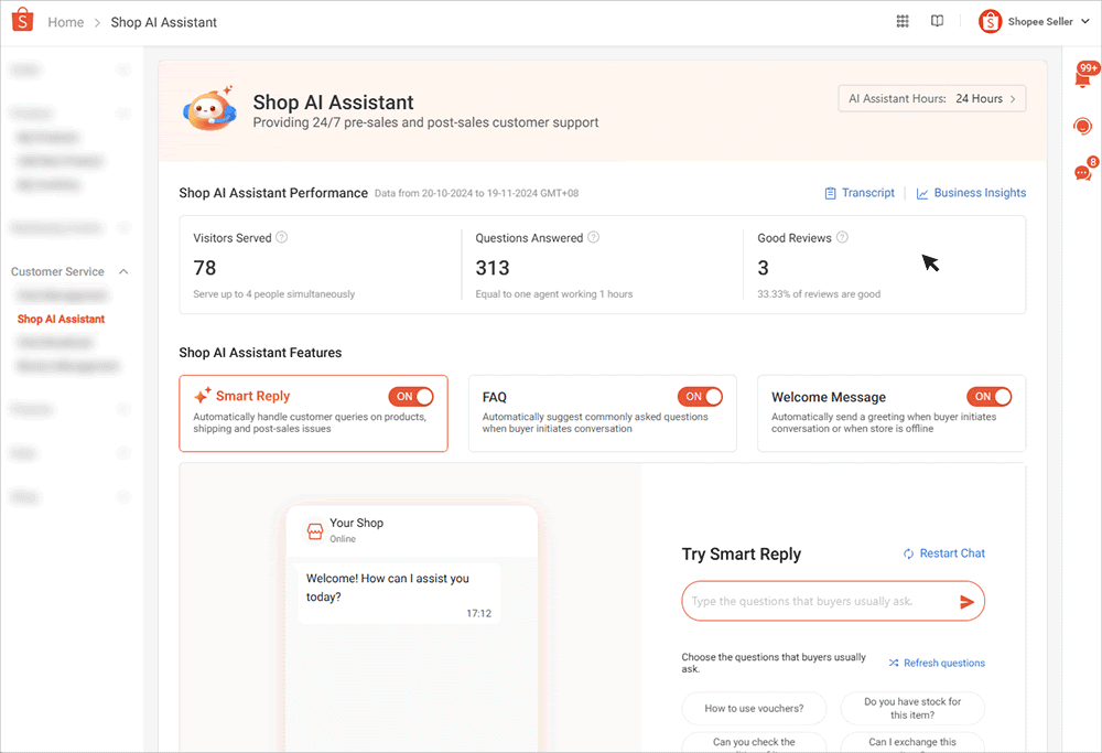 What is Shop AI Assistant | MY Seller Education [Shopee]
