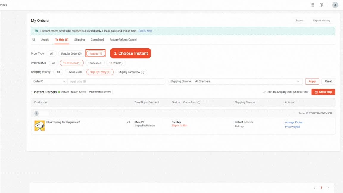 Introduction to Order Pause in Instant Delivery | Shopee MY Seller ...